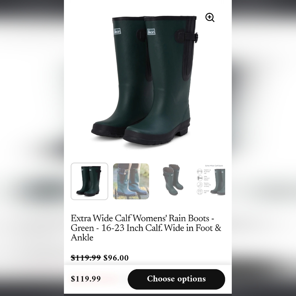 Jileon Women's Dark Green Rain Boots